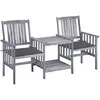 Image de Chaises De Jardin Avec Table À Thé Et Coussins Acacia Solide Vidaxl