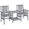 Image de Chaises De Jardin Avec Table À Thé Et Coussins Acacia Solide Vidaxl
