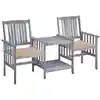 Image de Chaises De Jardin Avec Table À Thé Et Coussins Acacia Solide Vidaxl