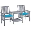 Image de Chaises De Jardin Avec Table À Thé Et Coussins Acacia Solide Vidaxl