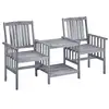 Image de Vidaxl chaises de jardin avec table à thé et coussins acacia solide