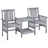Image de Vidaxl chaises de jardin avec table à thé et coussins acacia solide