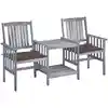 Image de Chaises De Jardin Avec Table À Thé Et Coussins Acacia Solide Vidaxl