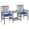 Image de Chaises De Jardin Avec Table À Thé Et Coussins Acacia Solide Vidaxl