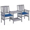 Image de vidaXL Acacia Solide Chaises de Jardin avec Table à Thé et Coussins Fauteuils de Salle à Manger dExtérieur Mobilier de 3061312