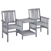 Image de Vidaxl chaises de jardin avec table à thé et coussins acacia solide