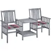 Image de Chaises De Jardin Avec Table À Thé Et Coussins Acacia Solide Vidaxl