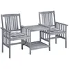 Image de Chaises De Jardin Avec Table À Thé Et Coussins Acacia Solide Vidaxl