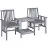 Image de Chaises De Jardin Avec Table À Thé Et Coussins Acacia Solide Vidaxl