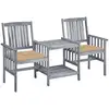 Image de Chaises De Jardin Avec Table À Thé Et Coussins Acacia Solide Vidaxl
