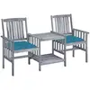 Image de Chaises De Jardin Avec Table À Thé Et Coussins Acacia Solide Vidaxl