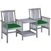 Image de Chaises De Jardin Avec Table À Thé Et Coussins Acacia Solide Vidaxl