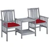 Image de Chaises De Jardin Avec Table À Thé Et Coussins Acacia Solide Vidaxl