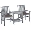 Image de Chaises De Jardin Avec Table À Thé Et Coussins Acacia Solide Vidaxl
