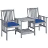 Image de Chaises De Jardin Avec Table À Thé Et Coussins Acacia Solide Vidaxl