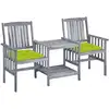 Image de Chaises De Jardin Avec Table À Thé Et Coussins Acacia Solide Vidaxl