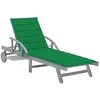 Image de Chaise longue de jardin en bois dacacia solide - vidaXL - Gris - Vert - 200 x 68 x 30/86 cm - 200 x 60 x 4 cm