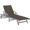 Image de Chaise Longue De Jardin Avec Coussin Bois D'acacia Solide Vidaxl
