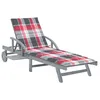 Image de Chaise Longue De Jardin Avec Coussin Bois D'acacia Solide Vidaxl