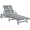 Image de Chaise Longue De Jardin Avec Coussin Bois D'acacia Solide Vidaxl
