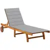 Image de Chaise Longue De Jardin Avec Coussin Bois D'acacia Solide Vidaxl
