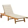 Image de Chaise Longue De Jardin Avec Coussin Bois D'acacia Solide Vidaxl
