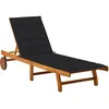 Image de Chaise Longue De Jardin Avec Coussin Bois D'acacia Solide Vidaxl