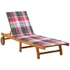 Image de Chaise Longue De Jardin Avec Coussin Bois D'acacia Solide Vidaxl