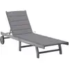 Image de Chaise Longue De Jardin Avec Coussin Gris Bois D'acacia Solide Vidaxl