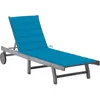 Image de Chaise Longue De Jardin Avec Coussin Gris Bois D'acacia Solide Vidaxl