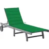 Image de Chaise Longue De Jardin Avec Coussin Gris Bois D'acacia Solide Vidaxl