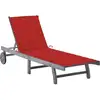 Image de Chaise Longue De Jardin Avec Coussin Gris Bois D'acacia Solide Vidaxl
