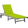 Image de Chaise Longue De Jardin Avec Coussin Gris Bois D'acacia Solide Vidaxl