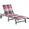 Image de Chaise Longue De Jardin Avec Coussin Gris Bois D'acacia Solide Vidaxl