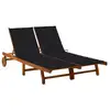 Image de Chaise Longue De Jardin 2 Places Avec Coussins Acacia Solide Vidaxl