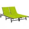 Image de Chaise Longue De Jardin 2 Places Avec Coussin Gris Acacia Vidaxl