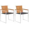 Image de Chaises De Jardin Avec Coussins Lot De 2 Acacia Solide Et Acier Vidaxl