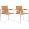 Image de Chaises De Jardin Avec Coussins Lot De 2 Acacia Solide Et Acier Vidaxl