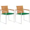 Image de Chaises De Jardin Avec Coussins Lot De 2 Acacia Solide Et Acier Vidaxl