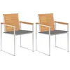 Image de Chaises De Jardin Avec Coussins Lot De 2 Teck Solide Et Acier Vidaxl