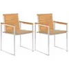 Image de Chaises De Jardin Avec Coussins Lot De 2 Teck Solide Et Acier Vidaxl