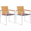 Image de Chaises De Jardin Avec Coussins Lot De 2 Teck Solide Et Acier Vidaxl