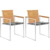 Image de Chaises De Jardin Avec Coussins Lot De 2 Teck Solide Et Acier Vidaxl