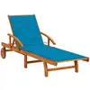 Image de Chaise Longue De Jardin Avec Coussin Bois D'acacia Solide Vidaxl