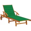 Image de Chaise Longue De Jardin Avec Coussin Bois D'acacia Solide Vidaxl