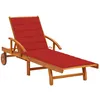 Image de Chaise Longue De Jardin Avec Coussin Bois D'acacia Solide Vidaxl