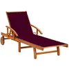 Image de Chaise Longue De Jardin Avec Coussin Bois D'acacia Solide Vidaxl