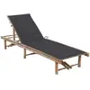 Image de Chaise Longue De Jardin Avec Coussin Bambou Vidaxl