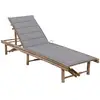 Image de Chaise Longue De Jardin Avec Coussin Bambou Vidaxl