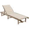 Image de Chaise Longue De Jardin Avec Coussin Bambou Vidaxl